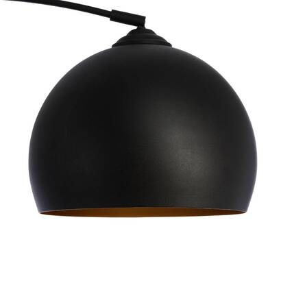 L&aacute;mpara de pie arco "hyto" m&aacute;rmol, metal negro, h.177 cm