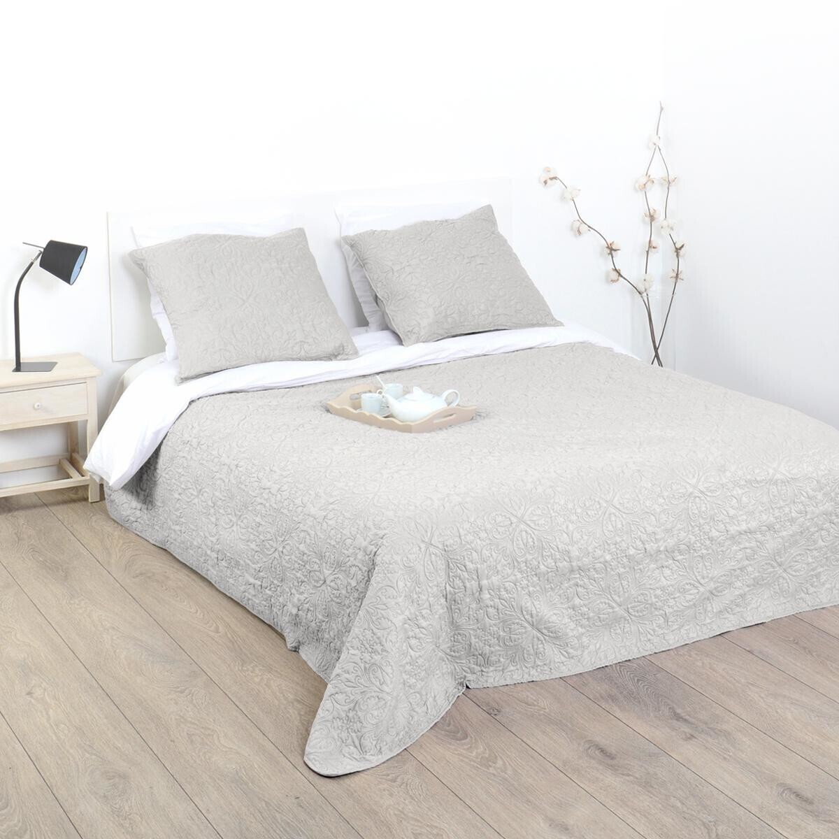 Cubrecama, 2 fundas de almohada "Arabesque" Beige, 260x240 cm Beige