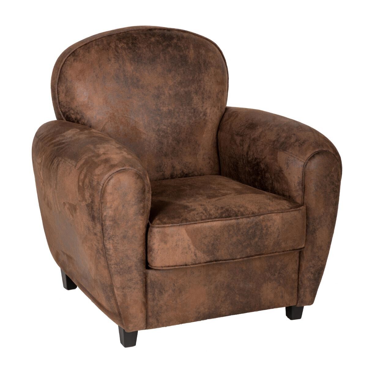 Sillón club "Stanis" Efecto cuero marrón Marrón
