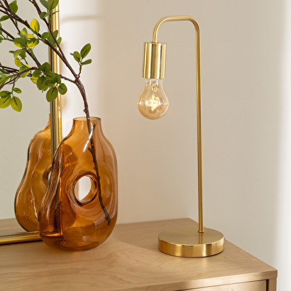 L&aacute;mpara de metal "keli" dorado, h.45 cm