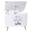 Cofre infantil de madera blanca Blanco, 58x38 cm Blanco