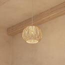Lámpara Colgante "Kita" Ratán, D.38 cm Madera natural
