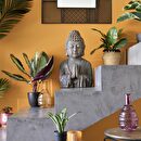 Estatua de busto "Buda" H.48 cm Gris pizarra