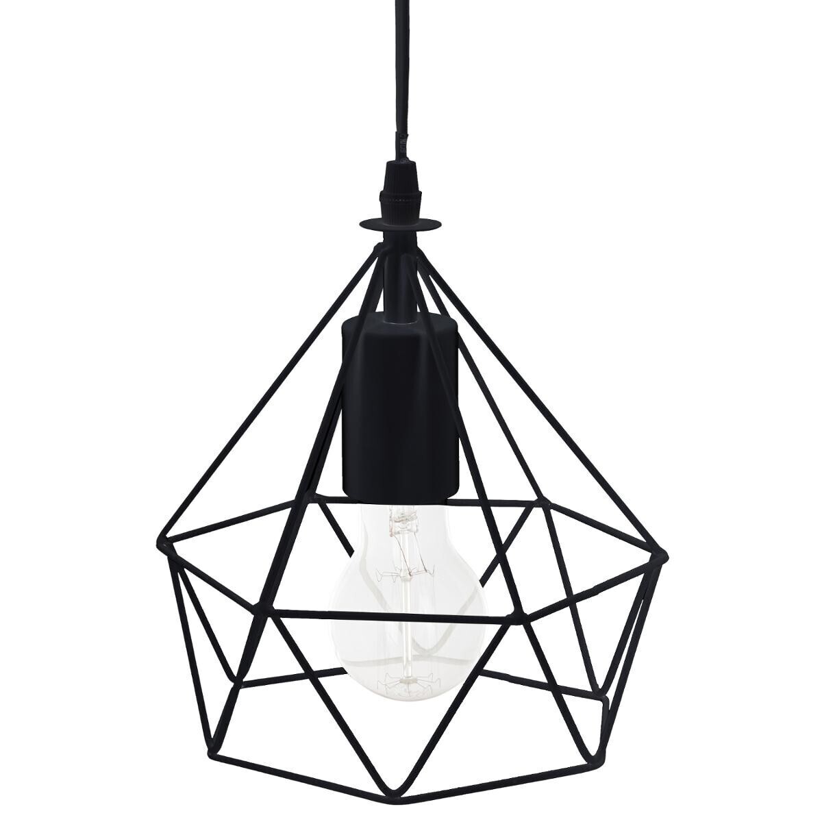 Suspensión de alambre "Ida" Metal negro, D.19 cm Negro