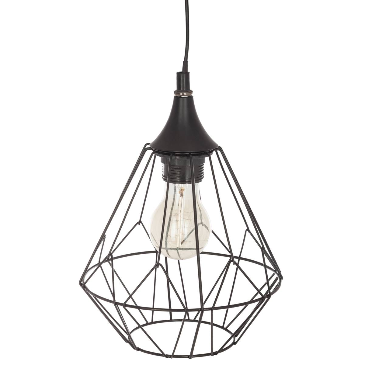 Suspensión de alambre "Flave" Metal negro, D.19 cm Negro