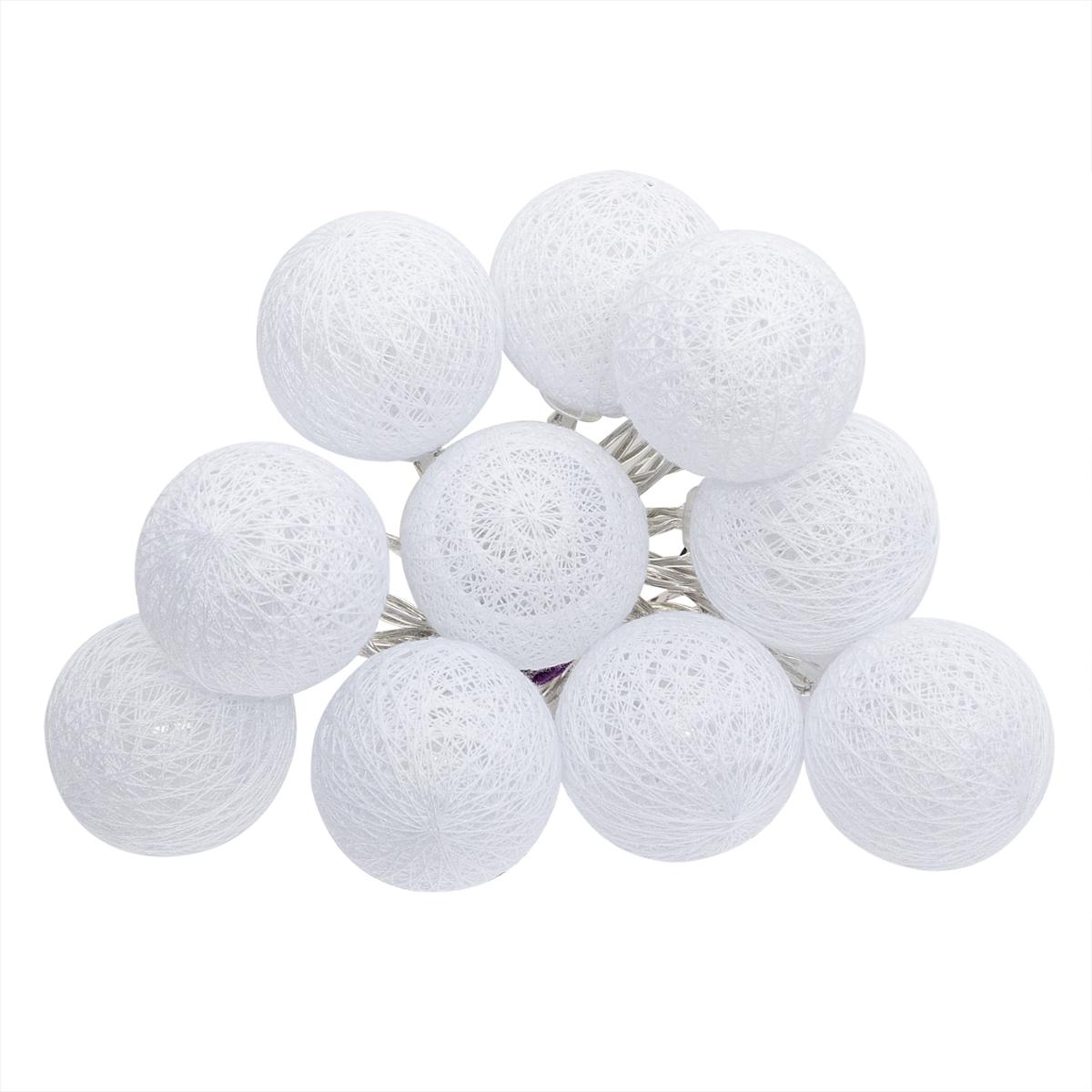 Guirnalda LED 10 Bolas, Pilas Blanco, L.165 cm Blanco