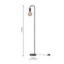 Lámpara de pie "Keli", metal Negro, H.150 cm Negro