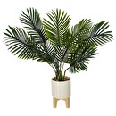 Palmera artificial Maceta de cerámica, H.72 cm Blanco