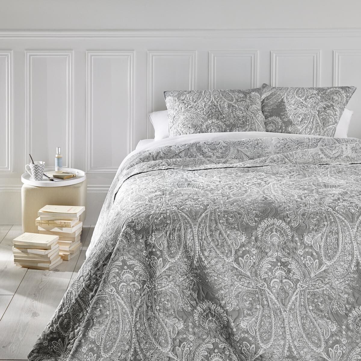 Cubrecama, 2 fundas de almohada "Marie" Gris ratón, 260x240 cm Gris ratón