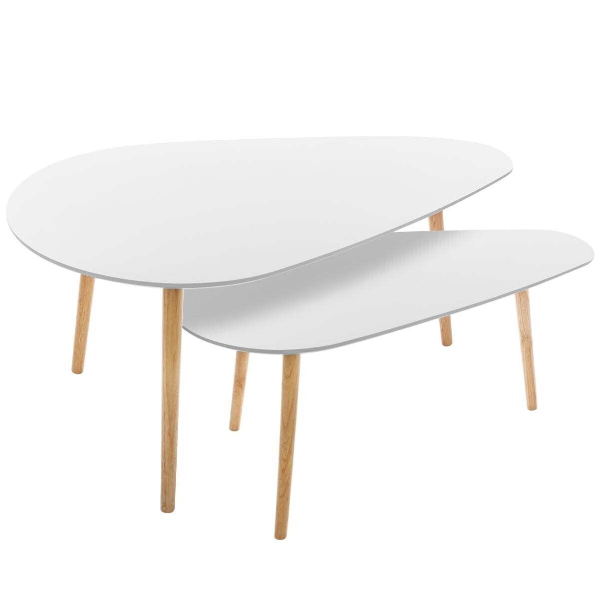 Mesas nido "Mileo" Blanco, L.88/98 cm Blanco