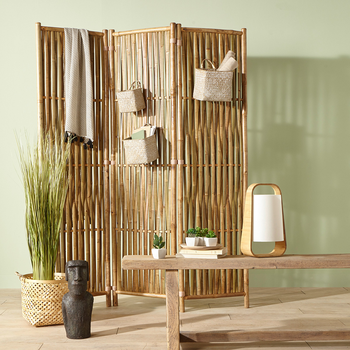 Biombo "Sueño" Bambú, H.170 cm Madera natural