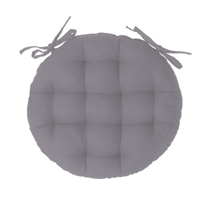 Coj&iacute;n redondo para silla gris, d.38 cm