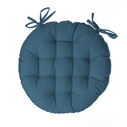 Coj&iacute;n redondo para silla azul, d.38 cm