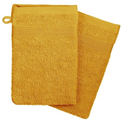 Manoplas de ba&ntilde;o "praia" x2 amarillo, 15x21 cm