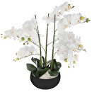 Orquídea artificial en maceta "Orquídea" Maceta de cerámica, Negro, H.65 cm Negro