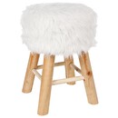 Taburete "Oslo" Efecto piel, Blanco Blanco