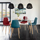 Silla "Roka" Terciopelo, Azul Teal Azul pato