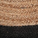 Alfombra de yute con borde negro Negro, D.120 cm Negro