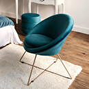 Sillón "Evan" Terciopelo, Azul Teal Azul pato
