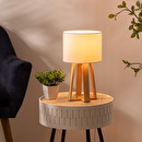 L&aacute;mpara "Molu" de madera Blanco, H.35 cm Blanco