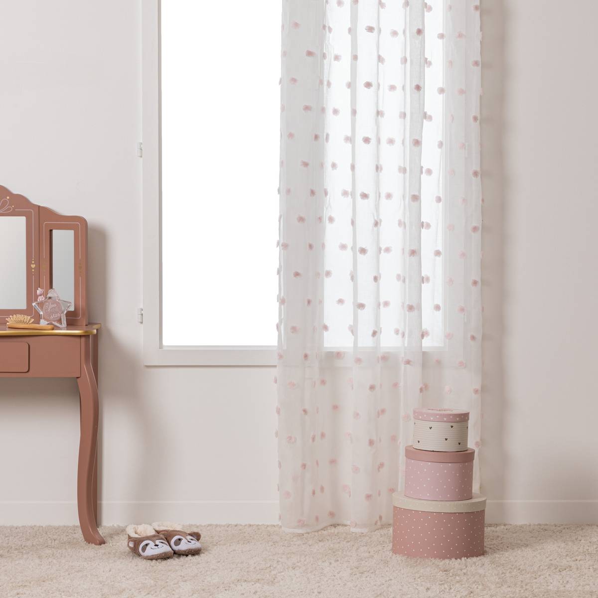 Cortina infantil "Pompoms" Rosa, 140x240 cm Rosa