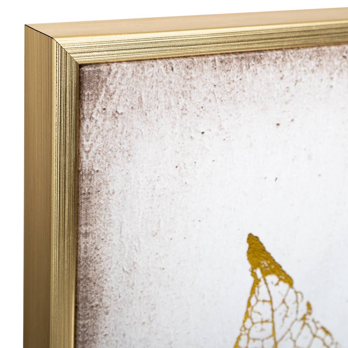 Lienzo enmarcado 'Pluma' 58x58 cm Oro