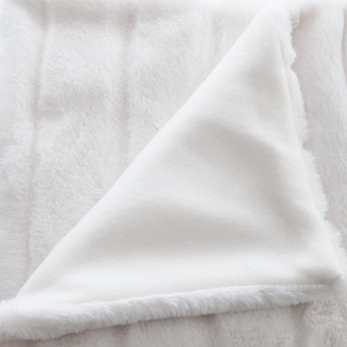 Plaid "Manoir" Piel Sintética Blanco, 120x160 cm Blanco