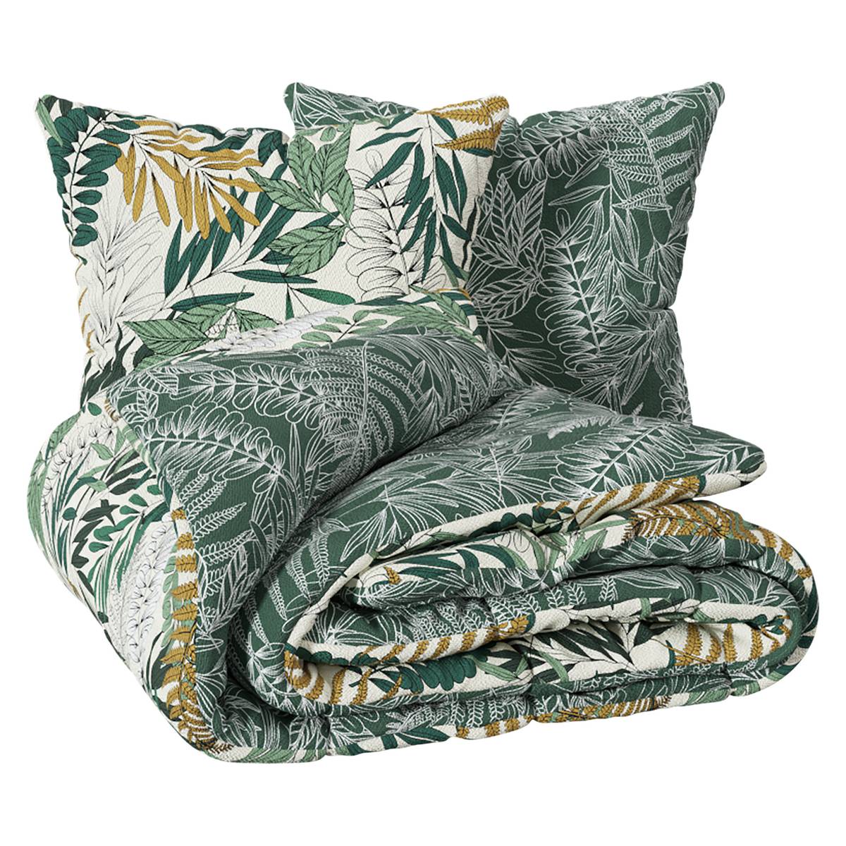 Juego de cama de 3 piezas 'Tropik' 240x220 cm Verde