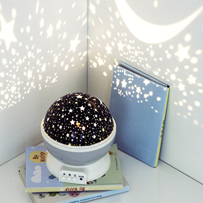 Luz nocturna infantil 'proyector' gris, d.12 cm
