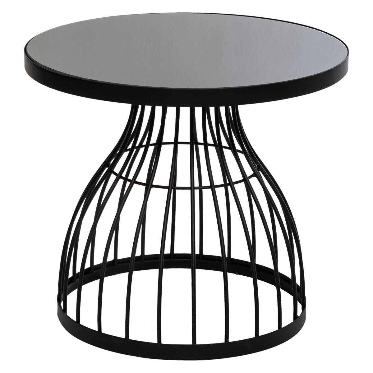 Mesa Auxiliar "Kushi" Negro, Ø 55 cm Negro