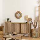 Espejo trenzado "Beatriz" Fibra natural, D.45 cm Beige