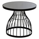 Mesa Auxiliar "Kushi" Negro, Ø 55 cm Negro