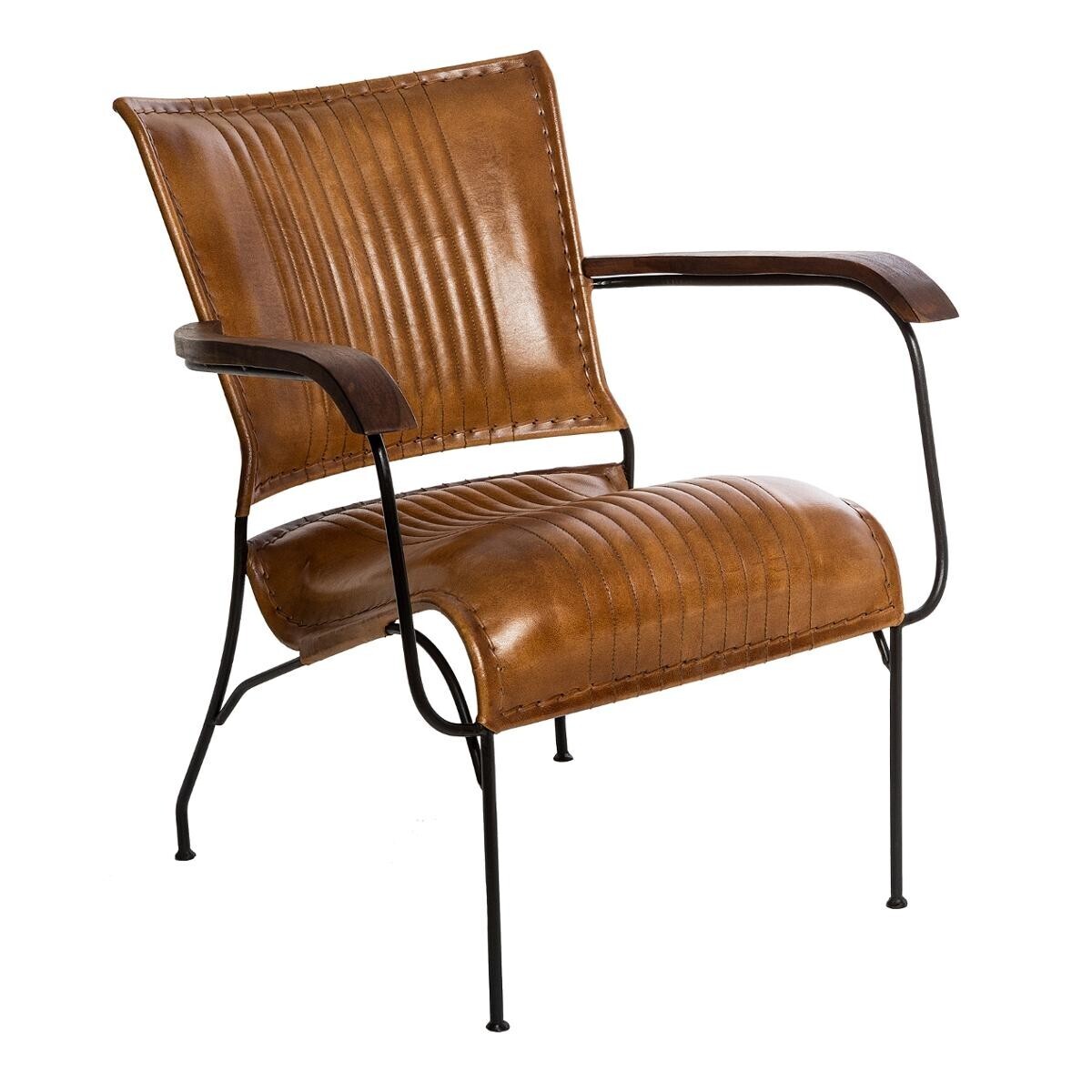 Sillón "Hoper" Cuero, Marrón coñac Marrón coñac