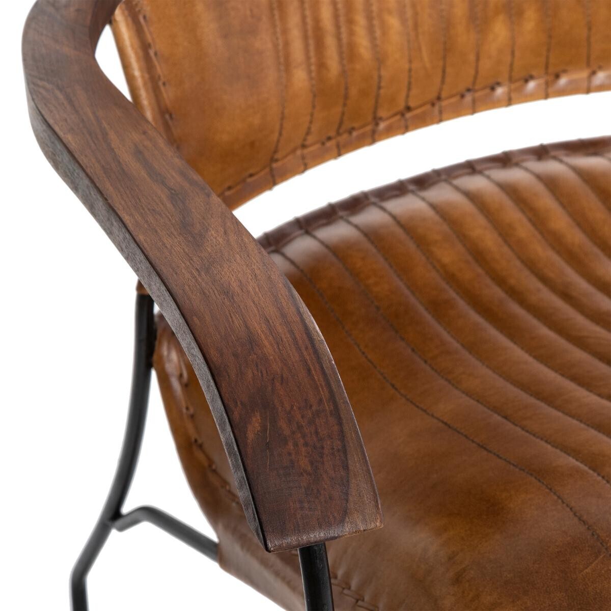 Sillón "Hoper" Cuero, Marrón coñac Marrón coñac
