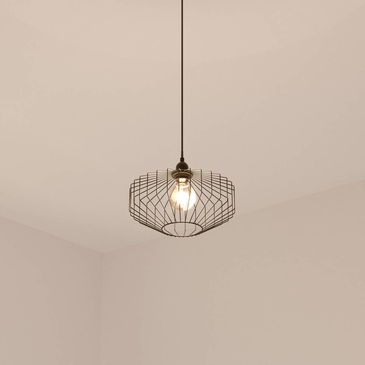 Suspensión de alambre "Azur" Metal negro, D.31 cm Negro