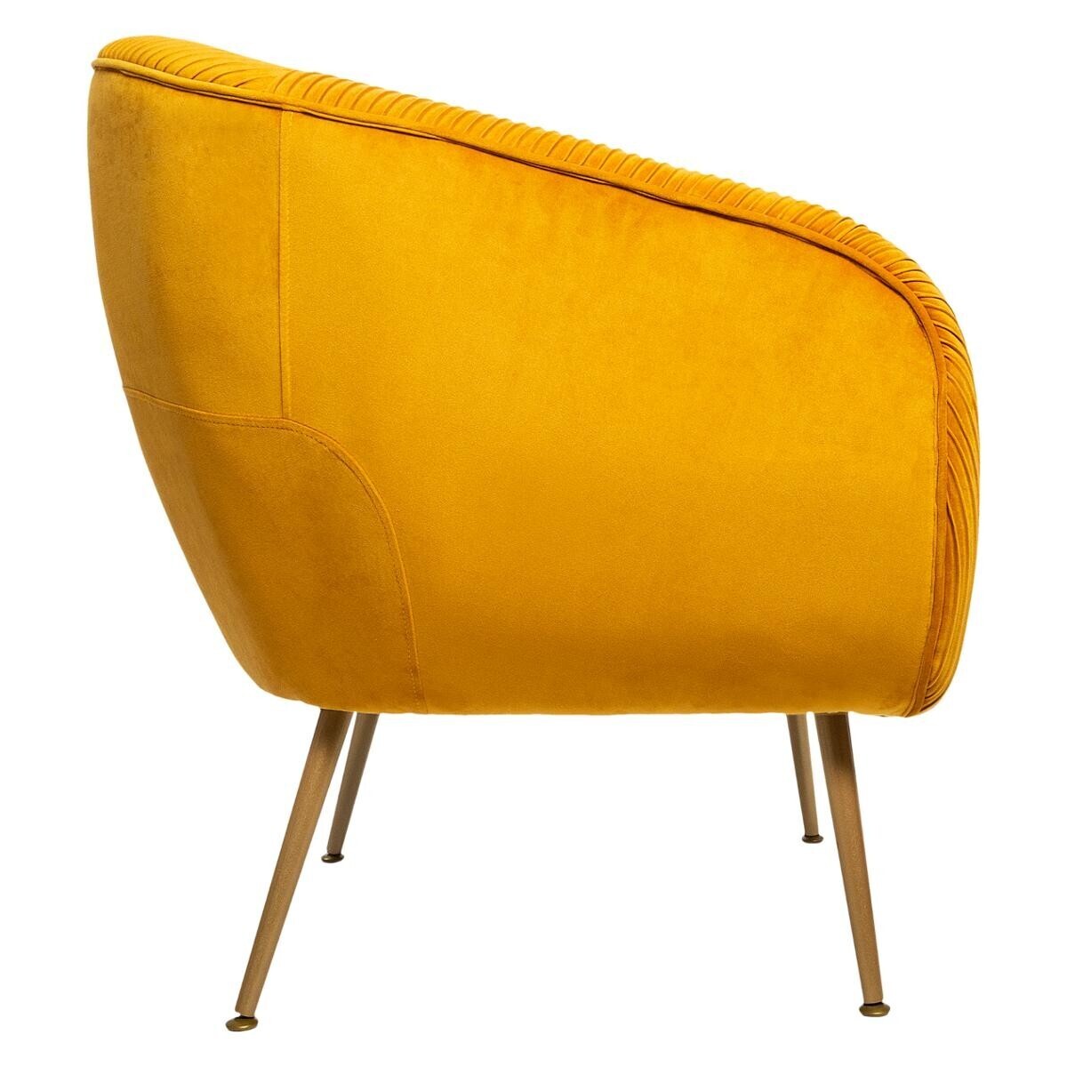 Sillón "Solaro" Terciopelo plisado, Amarillo mostaza Amarillo mostaza