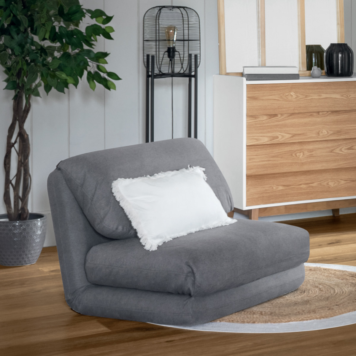 Sillón "Marza" Gris pizarra, 209x78 cm Gris pizarra