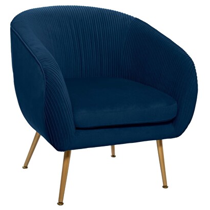 Sill&oacute;n "solaro" terciopelo plisado, azul