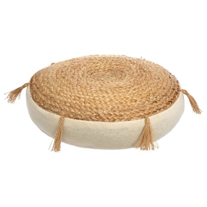 Coj&iacute;n de suelo "ritualidad" beige, &Oslash; 38 cm