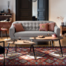 Mesas de centro nido "Mileo" Nogal, L.40/60 cm Madera natural
