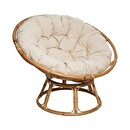 Sillón "Seram" Ratán, Algodón Madera natural