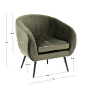 Sillón "Solaro" Terciopelo plisado, Azul Azul