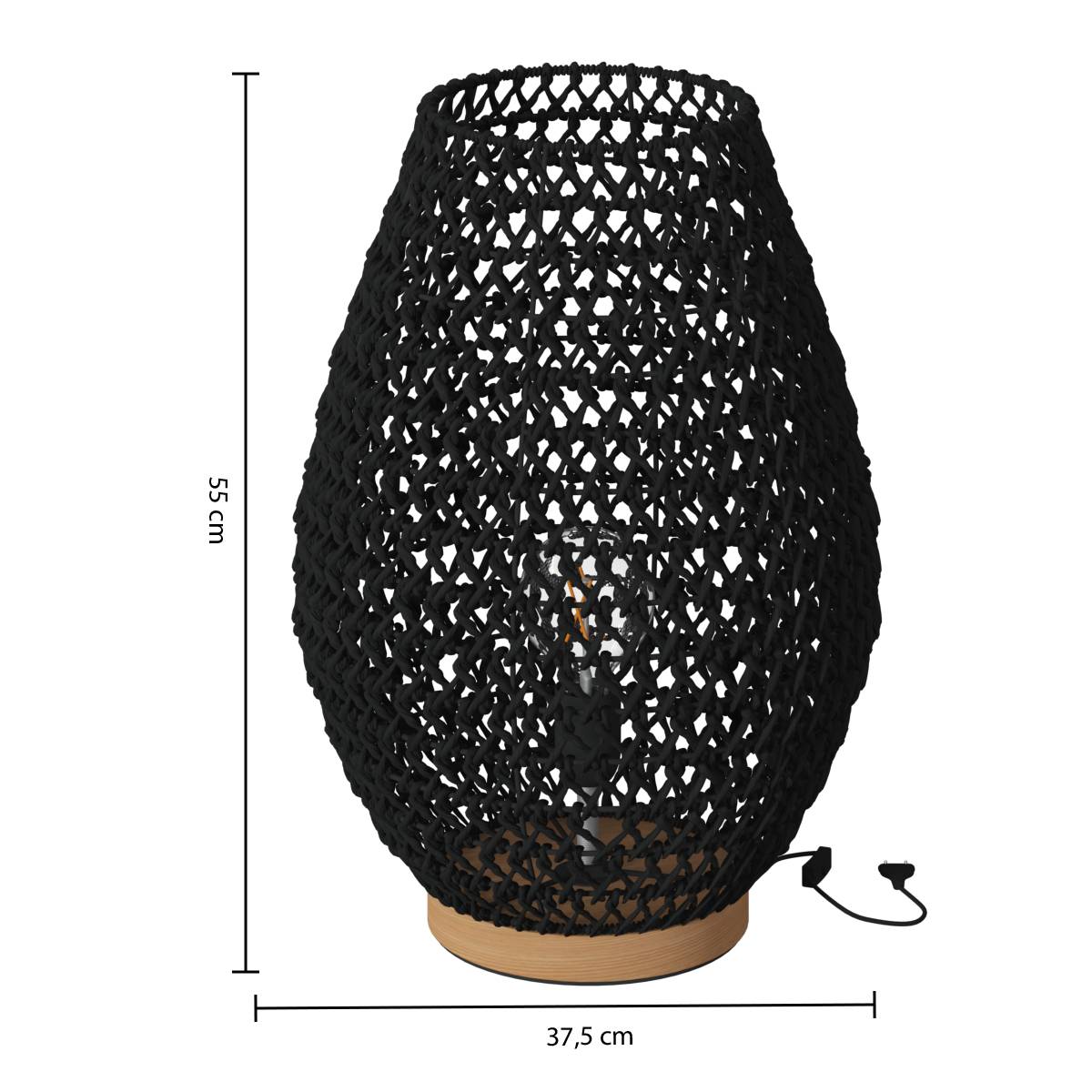 Lámpara "Etel" Negro, H.55 cm Negro