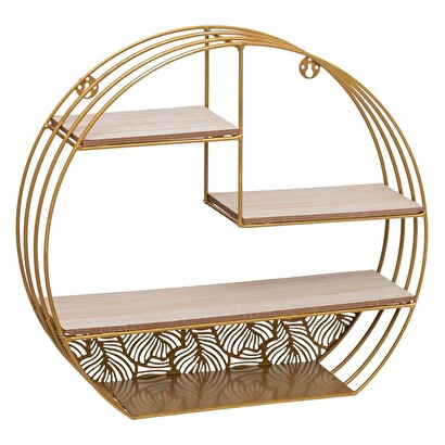 Estante de pared de metal "mirna" dorado, 40x36 cm