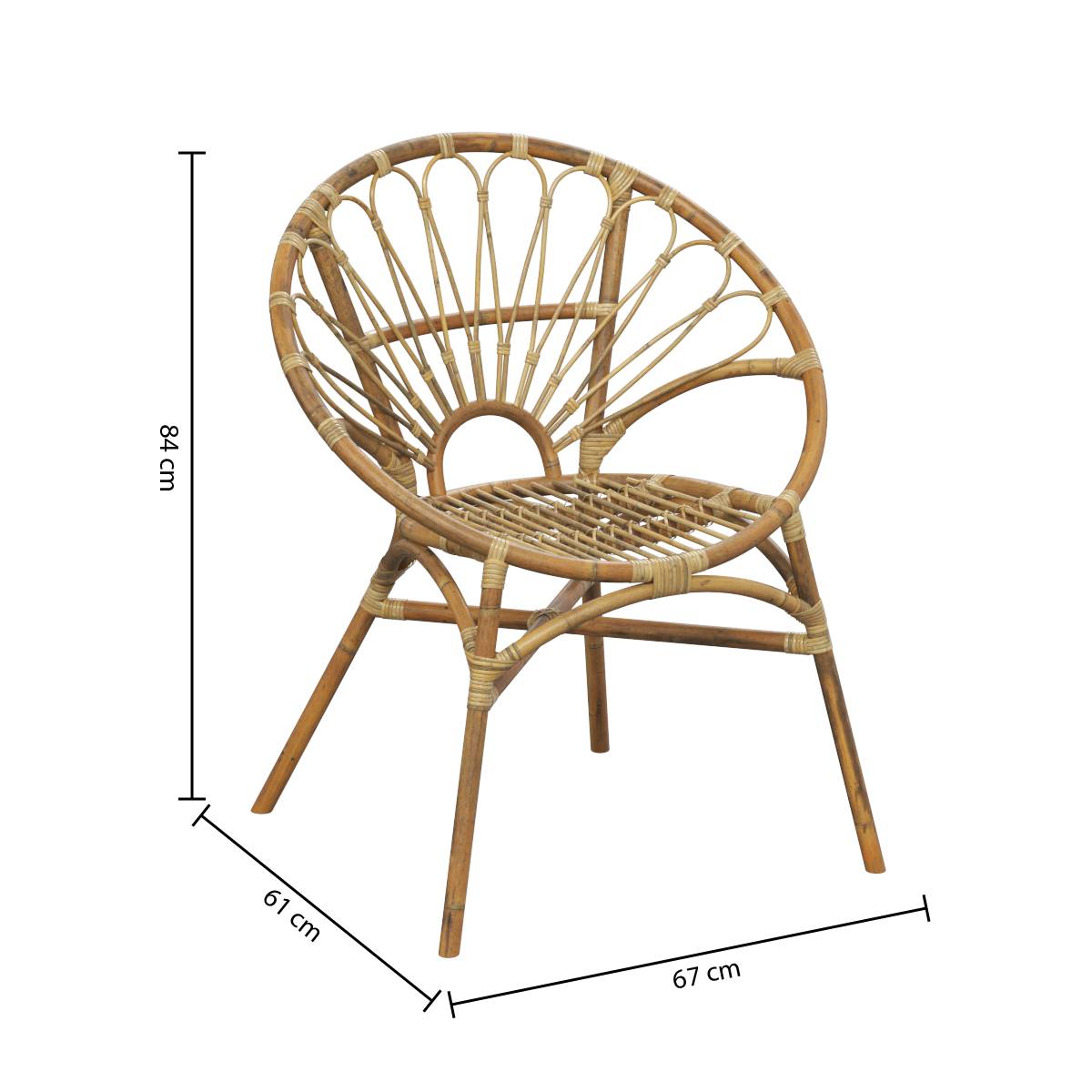 Sillón "Praya" Ratán Madera natural