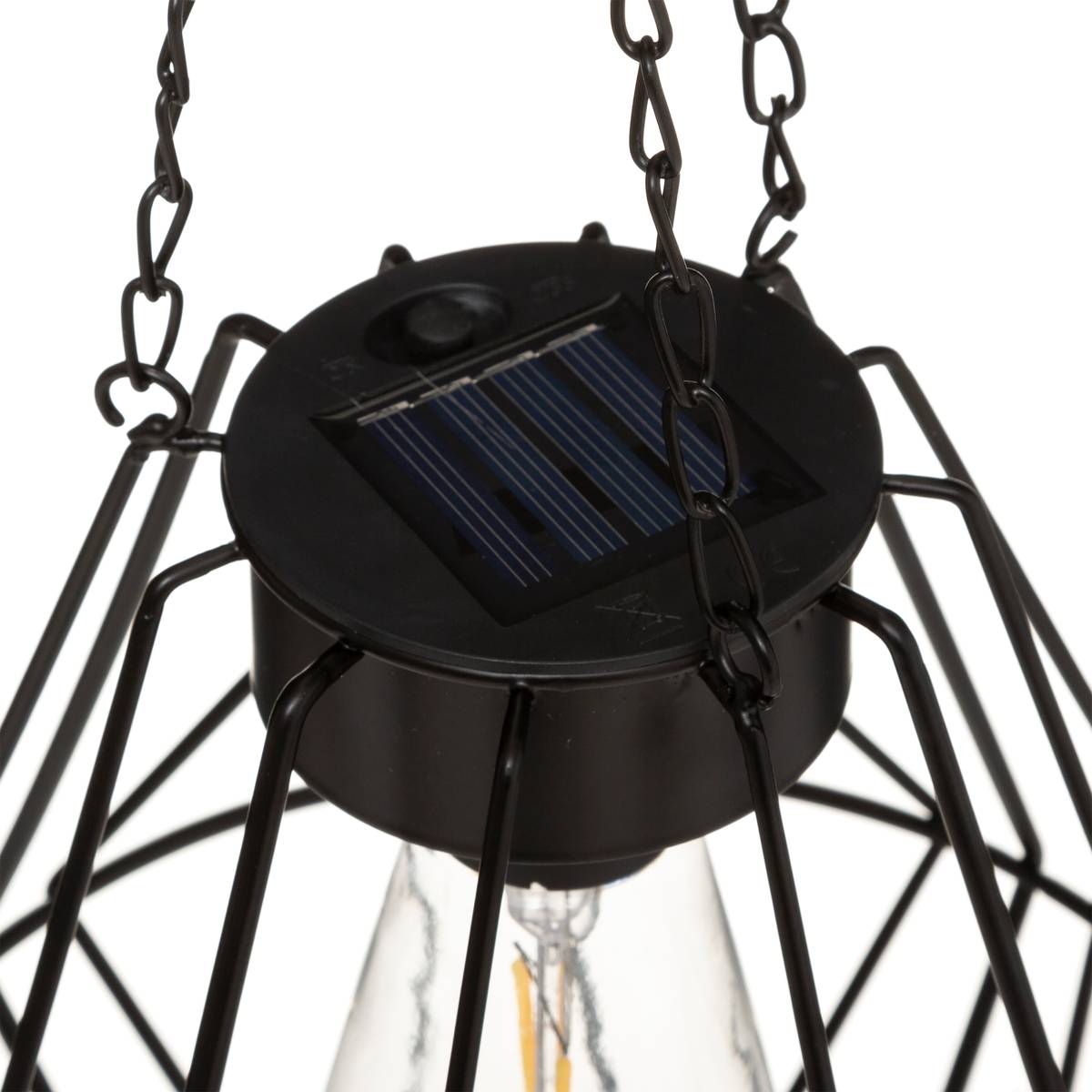 L&aacute;mpara colgante solar para exteriores FLAVE Negro H. 24 cm Negro