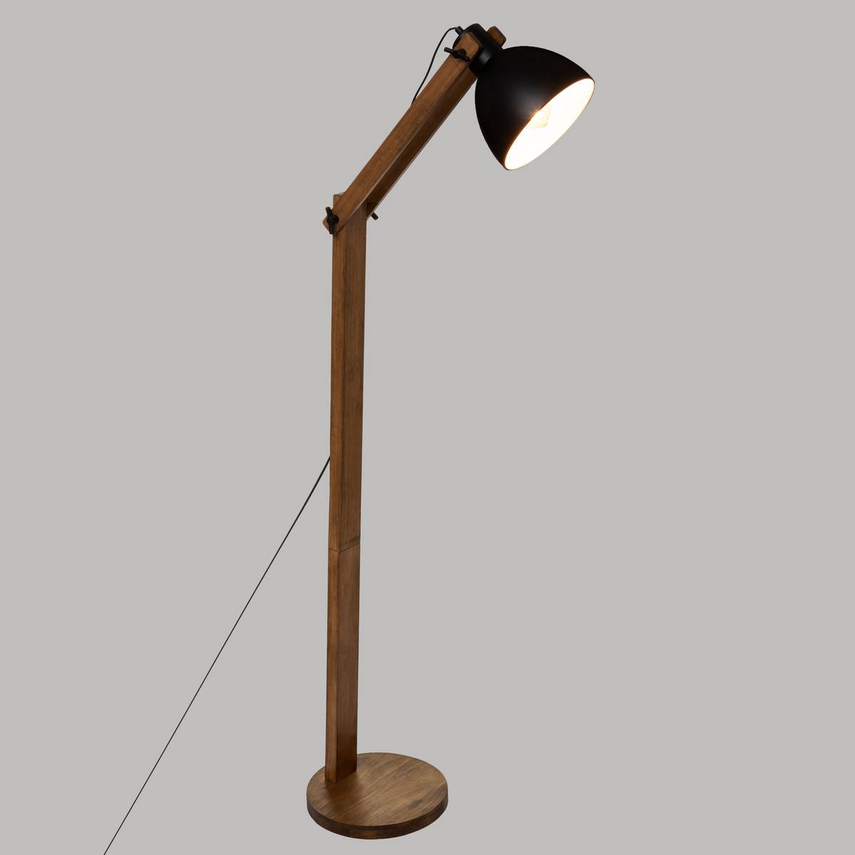 Lámpara de pie arco "Cuba" Metal negro, H.158 cm Negro
