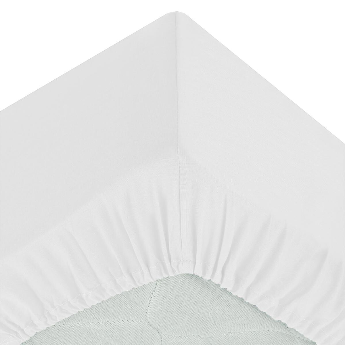 S&aacute;bana ajustable, algod&oacute;n Blanco, 160x200 cm Blanco