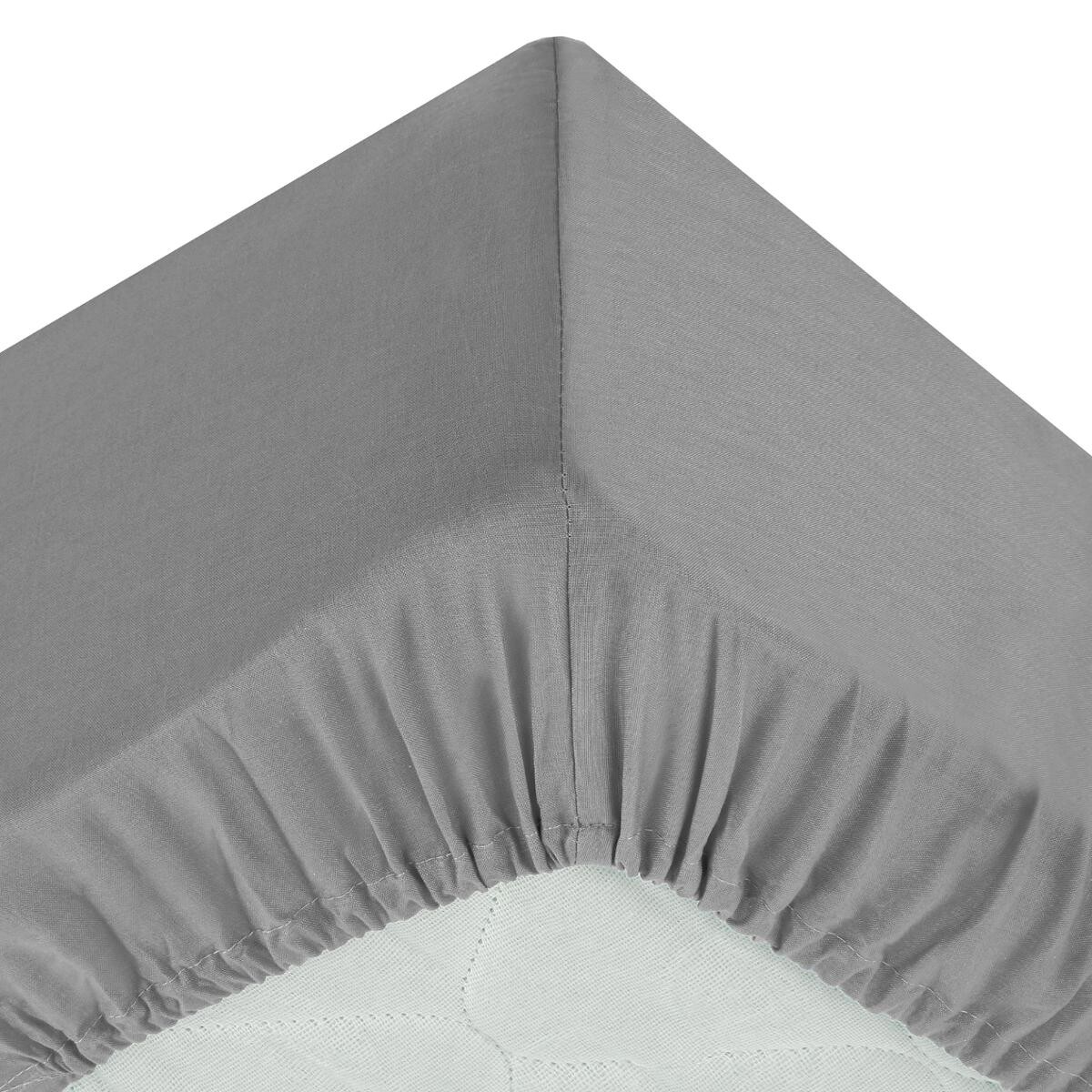 S&aacute;bana ajustable, algod&oacute;n Gris rat&oacute;n, 90x190 cm Gris rat&oacute;n