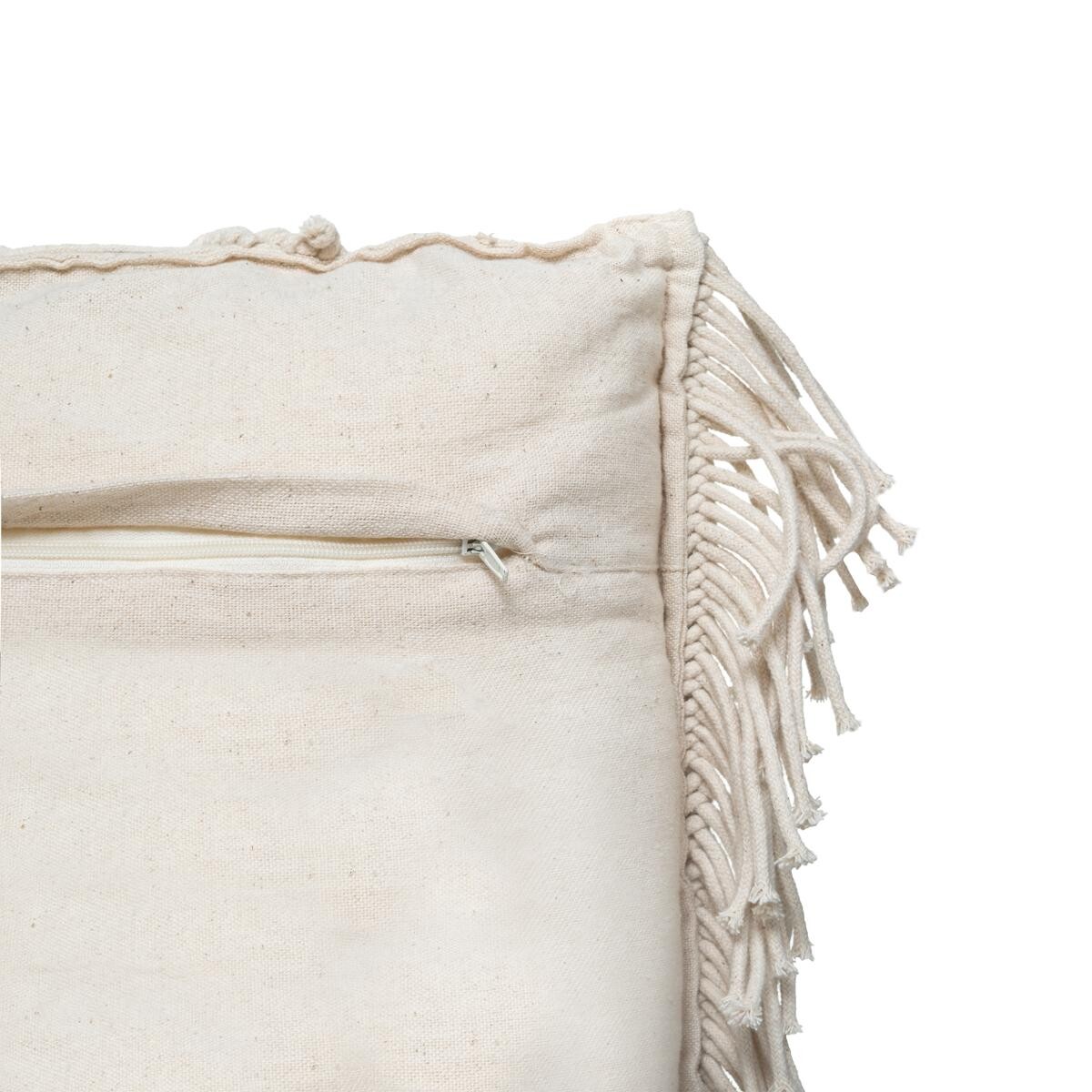 Cojín "Macramé" Blanco marfil, 30x50 cm Blanco marfil